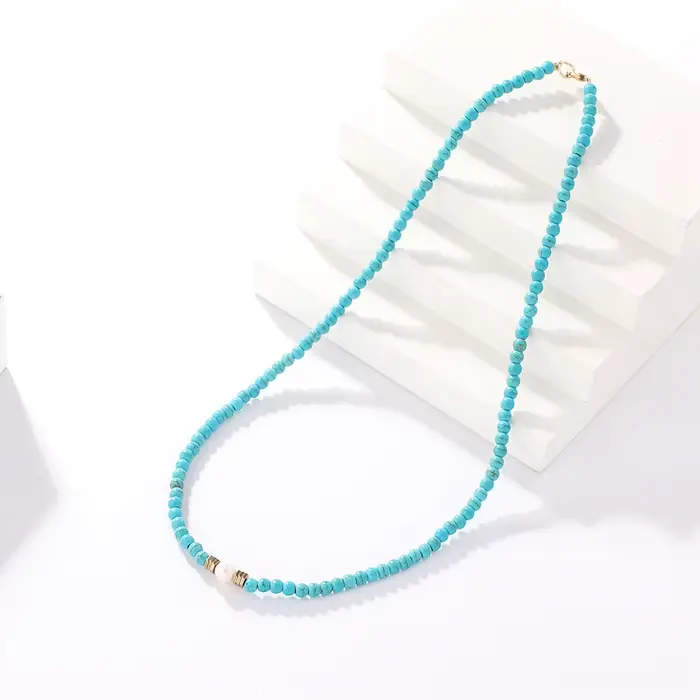Collier Boho en perles turquoise pour femmes