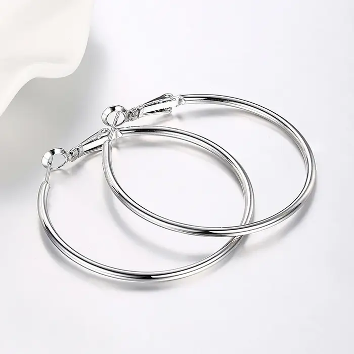 Aravant-Boucles d'oreilles créoles en argent 925 pour femme