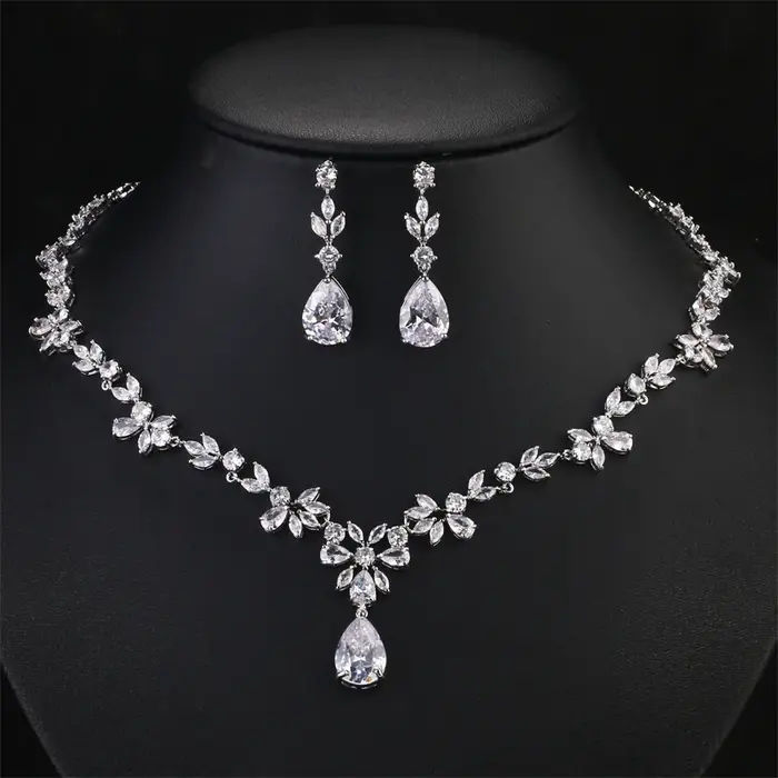 ZAKOL marque de luxe AAA Zircon boucles d'oreilles collier ensemble de bijoux magnifique cristal dubaï