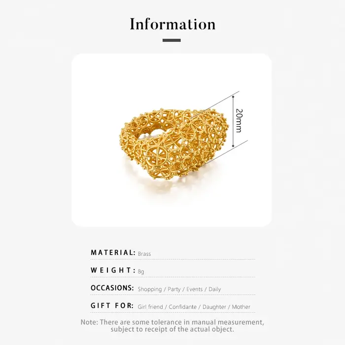 IVOG – bague Design tissé creux pour femmes