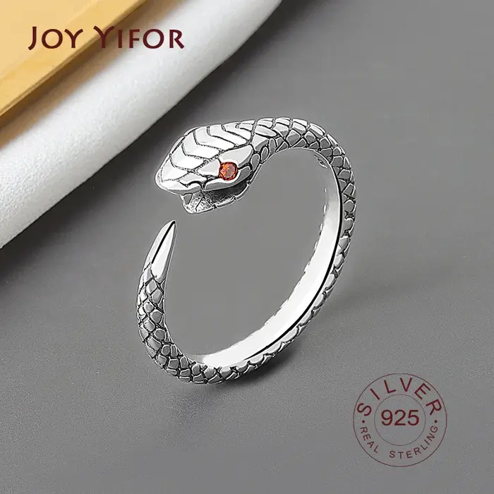 Bague serpent géométrique en argent pour femme élégante occassions spéciales soirée fête alliance mariage