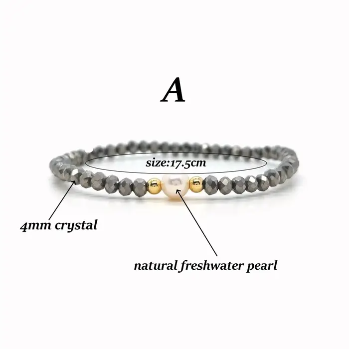 Vlen – Bracelet de perles d'eau douce et de cristal pour femmes