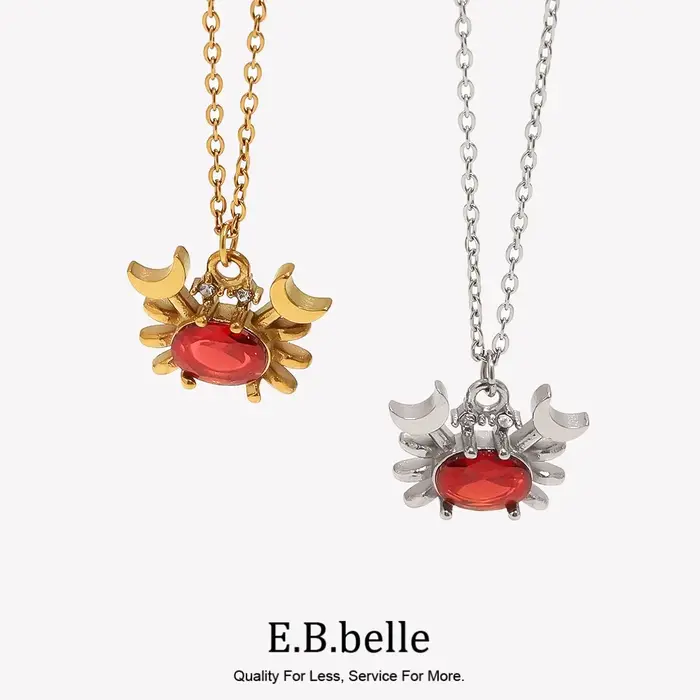 Collier pendentif E.B.belle 3D en CZ rouge