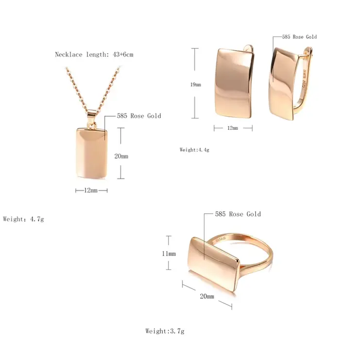 Ensemble de bijoux JULYDREAM 2024 collier/boucles d'oreilles/bagues or 585 couleur pour femmes occasions spéciales élégance subtile durable