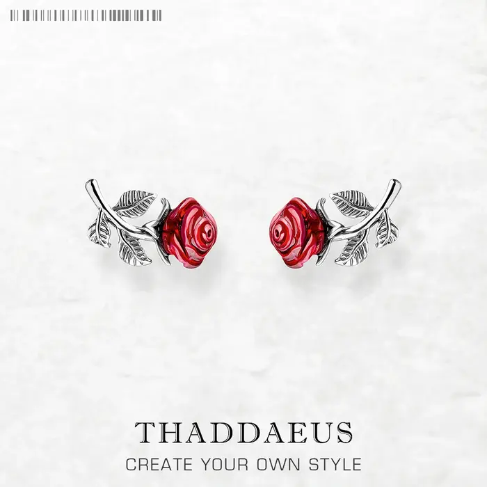 Boucles d'oreilles en forme de Rose rouge pour femmes, bijoux fins européens, cadeau romantique en a