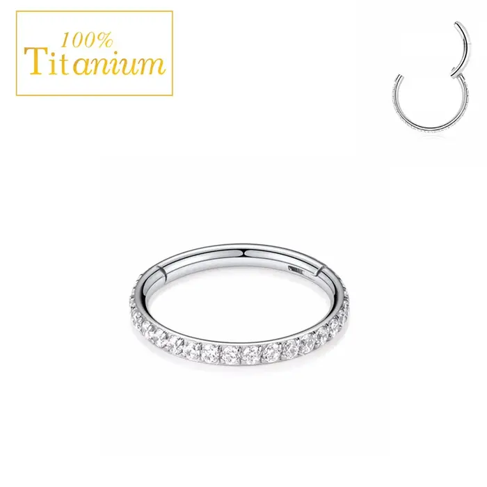 Boucles d'oreilles en Titane F136 et Zircon, Piercing pour Hélix, Conch, Rook, Tragus, Daith, Lobe, 