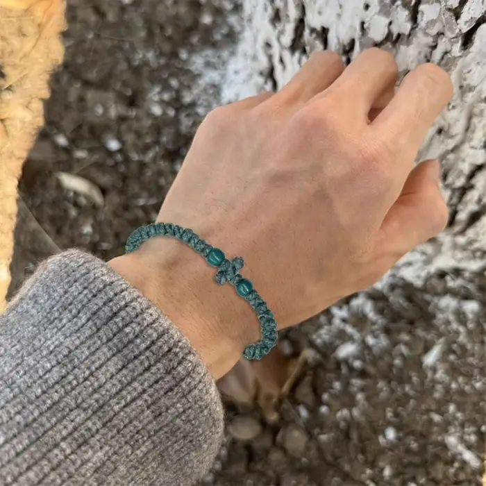 Bracelet corde prière orthodoxe unique