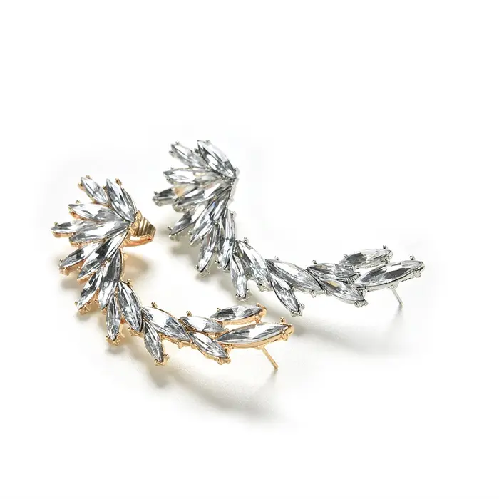 Boucles d'oreilles à clip en strass plaquées d'argent pour femmes et filles style moderne avec motif animal de compagnie à offrir pour occasions spéciales