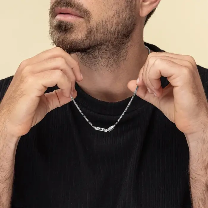 Collier personnalisé nom gravé acier inoxydable cadeau anniversaire femme style hiphop rock occasions spéciales