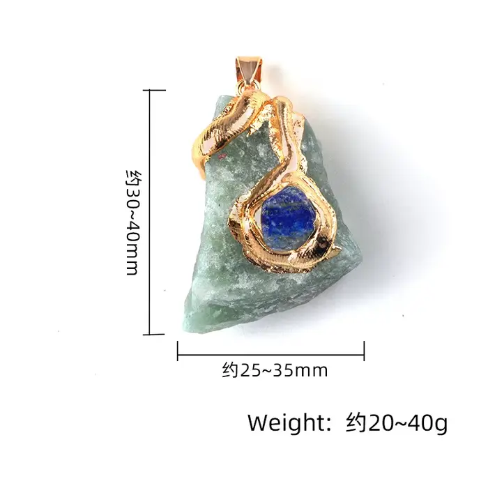 Collier avec pendentif rugueux en pierre naturelle pour hommes et femmes, cristal doré irrégulier, guérison Reiki, Quartz clair, Fluorite, Chakra, bijoux