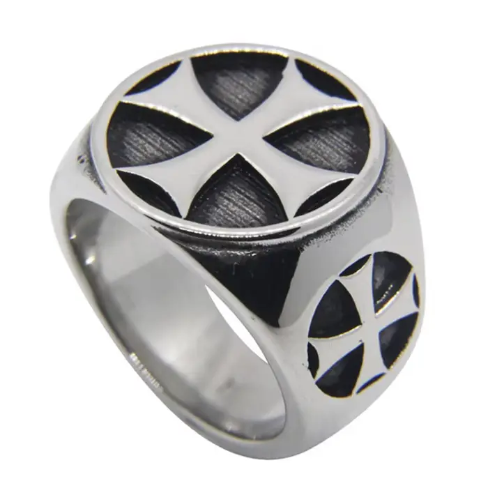 Bague croisée solide en acier inoxydable 316L, bijoux à la mode, Style Punk, croix de jésus pour hom