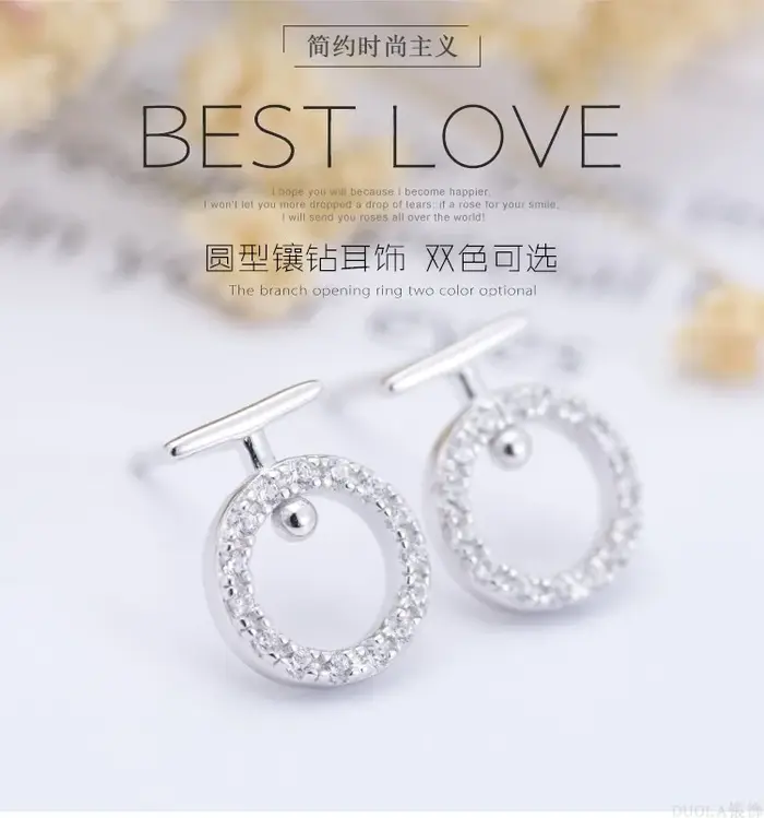 RETTI – boucles d'oreilles rondes en zircon pour femmes