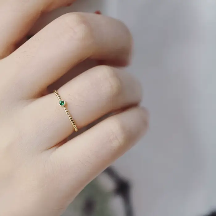 Bague émeraude Vintage en argent Sterling 925 pour femmes