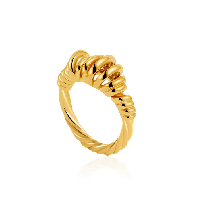 Bague de mariage Hip-hop en forme de croissant épais, en fil métallique torsadé, géométrique et orig