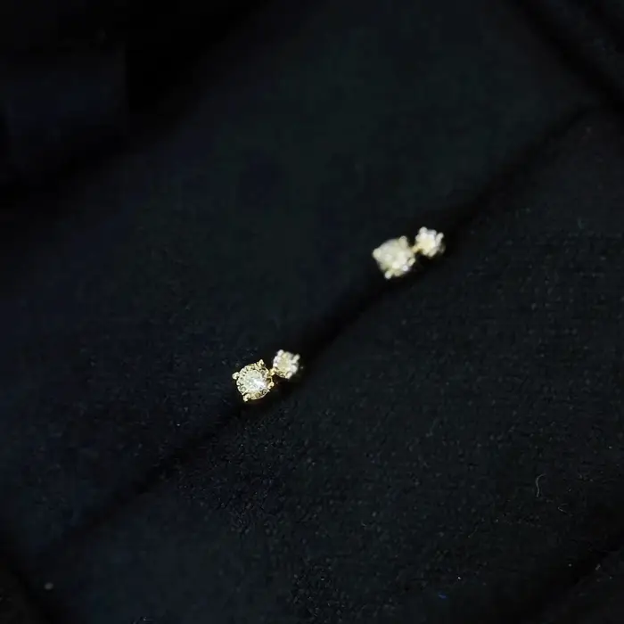 IMini – boucles d'oreilles en argent Sterling 925 pour femmes, plaqué or 18 carats, zircon géométriq