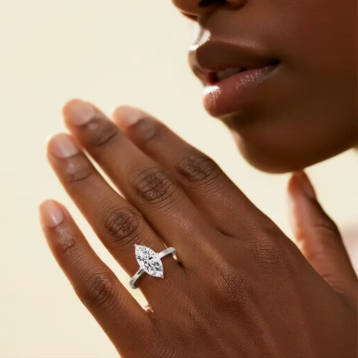 GRA 2/3CT Moissanite bague de fiançailles pour femmes homme Marquise coupe VVS1 925 argent scintillant diamant bijoux pour cadeaux de mariage