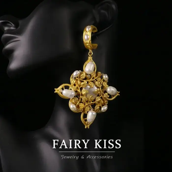 Collier de boucles d'oreilles en Imitation de perles de culture