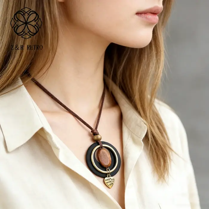 Collier en bois avec pendentif Best Friends pour femmes cadeau d'anniversaire fiançailles partys mariage