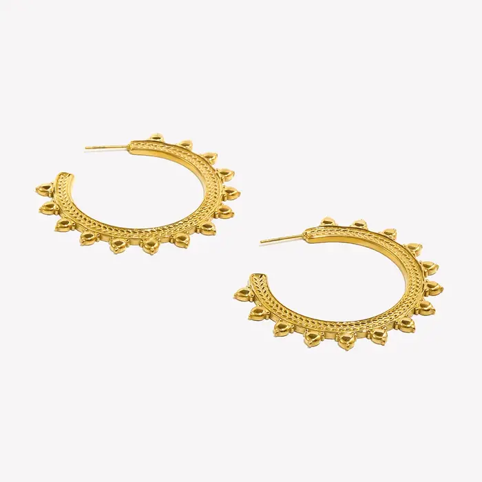 Boucles d'oreilles créoles en acier inoxydable et titane avec motif oreille de blé pour femmes occasions spéciales