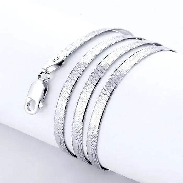 Collier chaîne couleur argent 4MM pour femmes
