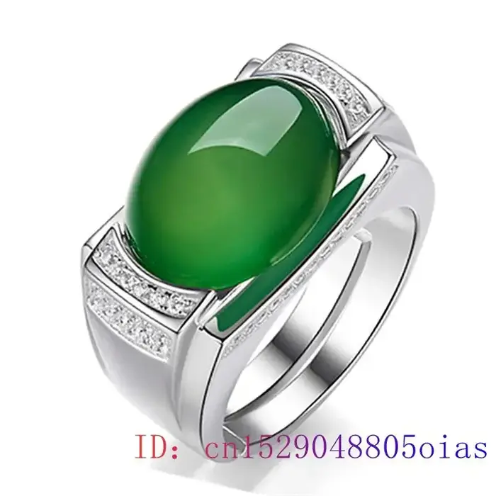 Bague en Jade vert pour hommes et femmes