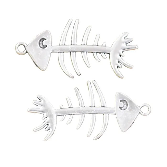 Breloques de poisson Sophia en argent antique, bijoux tibétains faits à la main, document Pmotexecut