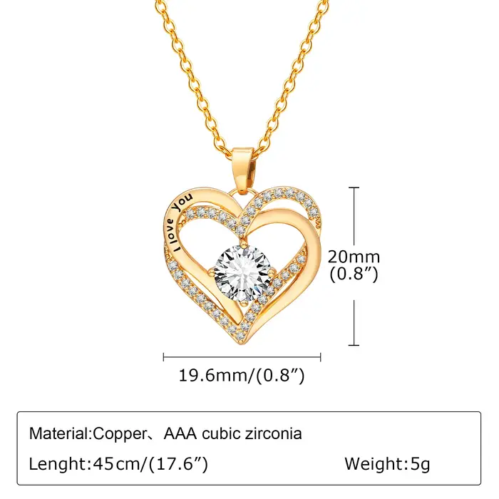 Collier coeur pour femme, pierre de naissance, je t'aime, bijoux pour mariage, fête d'anniversaire, 