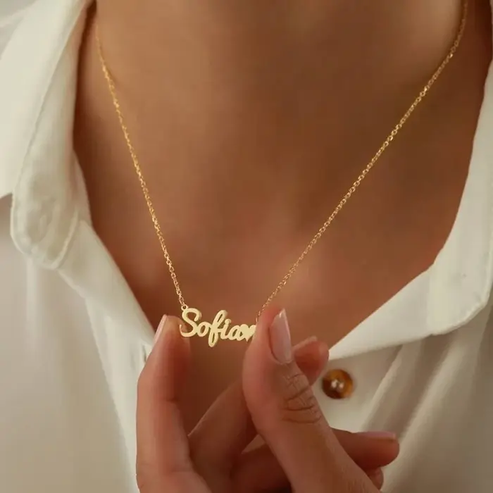 Collier personnalisé avec nom en acier inoxydable pour femmes pour occasions spéciales comme anniversaire et mariage