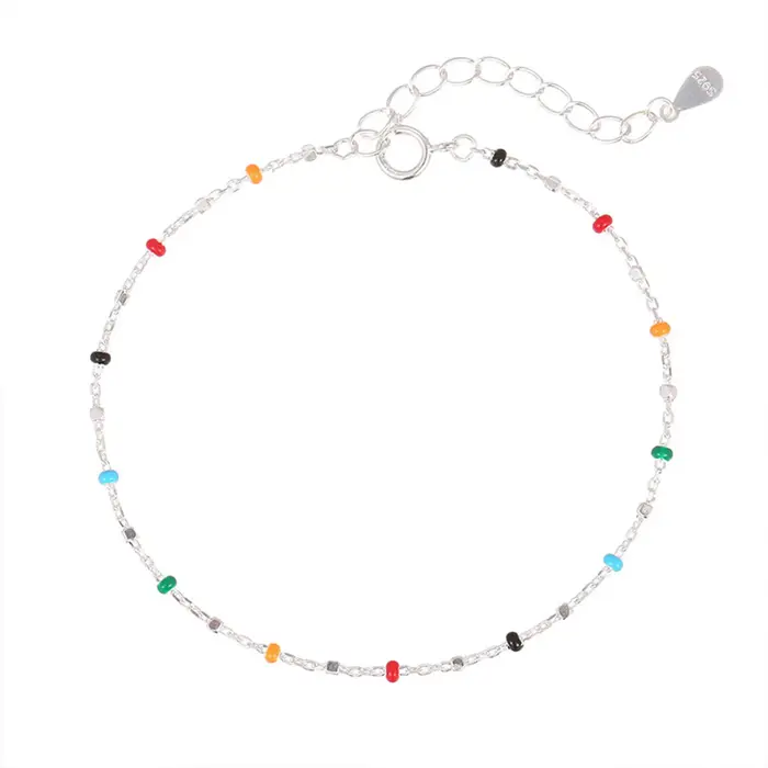 Bracelet en argent S925 Dopaamine pour femmes, haricots colorés, Niche d'été populaire INS, bijoux f