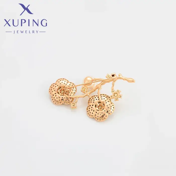Xuping bijoux nouveauté fleur cuivre appliquer broches de couleur or pour les femmes dame cadeau de fête A00912321