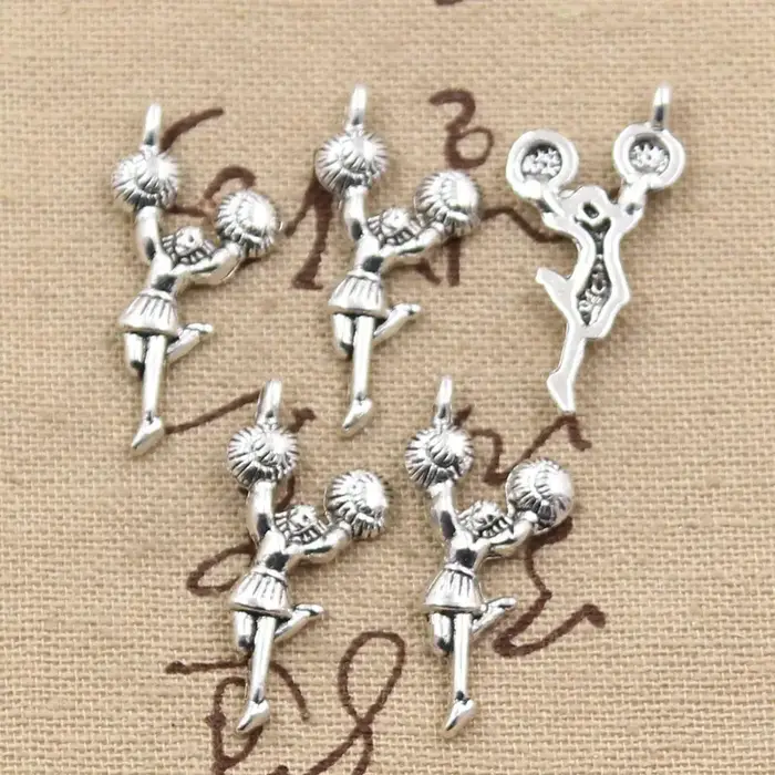 Breloques Pom-Pom Girl Vintage Antique Fabrication Charms DIY Bracelet Collier Occasions Spéciales
