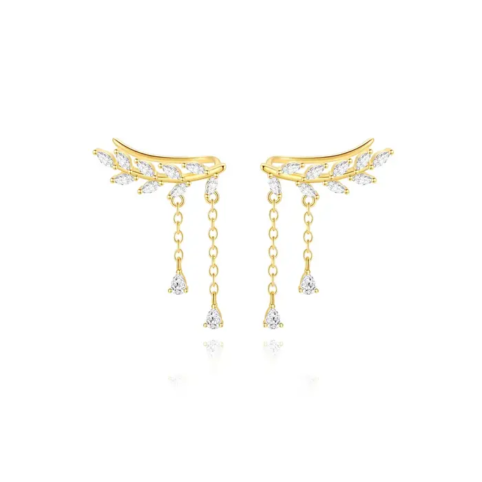 Aide – boucles d'oreilles délicates pour femmes, en argent Sterling 925, de luxe, sur chenilles, bij