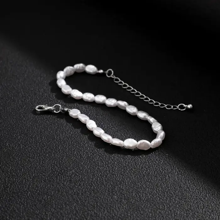 Bracelet Chaîne Ovale Élégant en Perles Simulées Pour Femmes Occasions Spéciales Unisexes Tendance