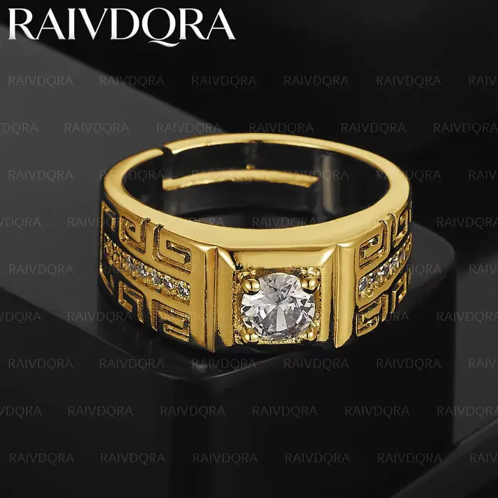 Bague Vintage en Zirconia plaquée or 18 carats pour femmes et hommes, bijoux à la mode, accessoires 