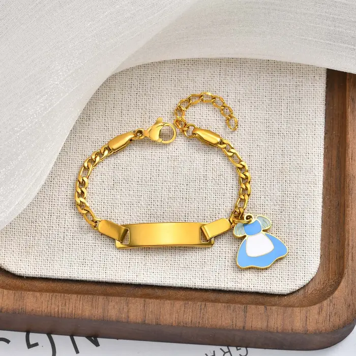 Bracelet Cœur Personnalisé avec Nom et Barre d'Identification, Bracelets d'Identification pour Bébé et Enfant, Breloques Tressées à la Main, Cadeau d'Anniversaire pour Nouveau-Né Fille Occasions Spéciales