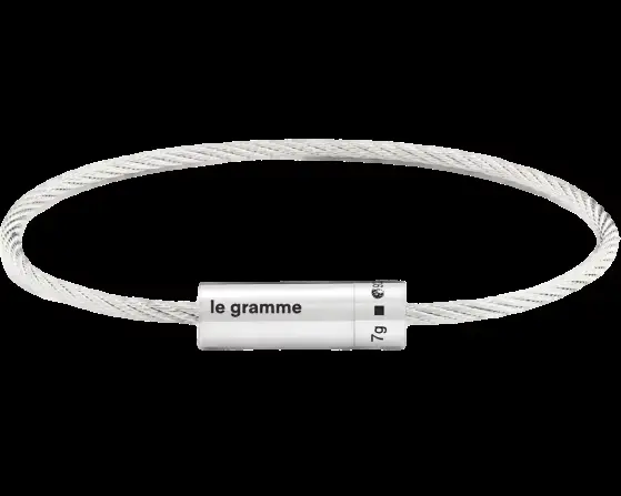 Bijoux de mode française, bracelet Le Gramme en corde pour hommes et femmes, 7 grammes, argent sterl