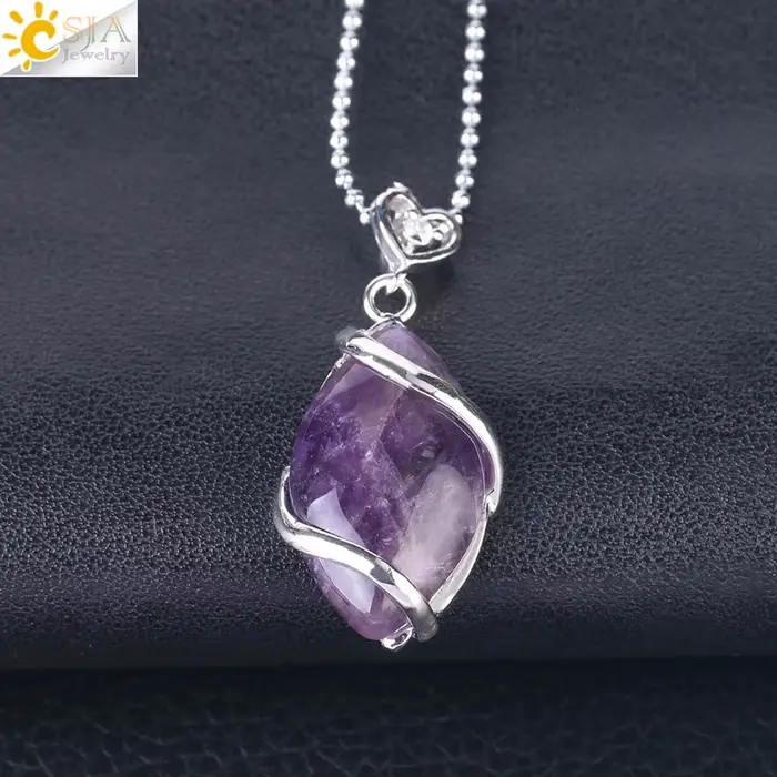 CSJA –pierre naturelle et cristaux pour femmes, collier pendentif pierre naturelle , pierres de guér