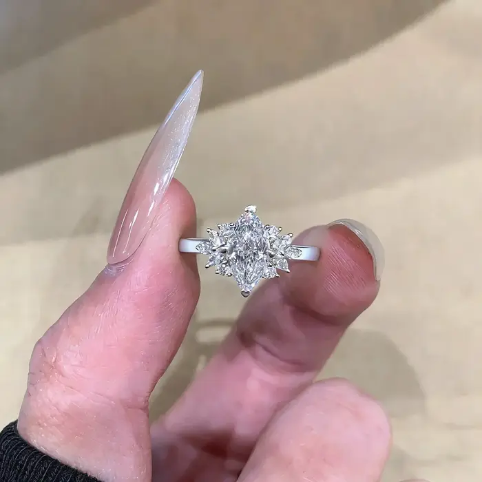 Collier en argent 925 plaqué or pour femmes, série Marquise, avec zircon, ensemble de bijoux simples