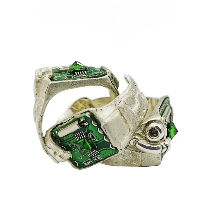 Anneau ouvert Style Cyberpunk, Circuit imprimé, anneaux à puce Punk pour hommes et femmes, bijoux en alliage de cuivre, cadeaux de fête à la mode