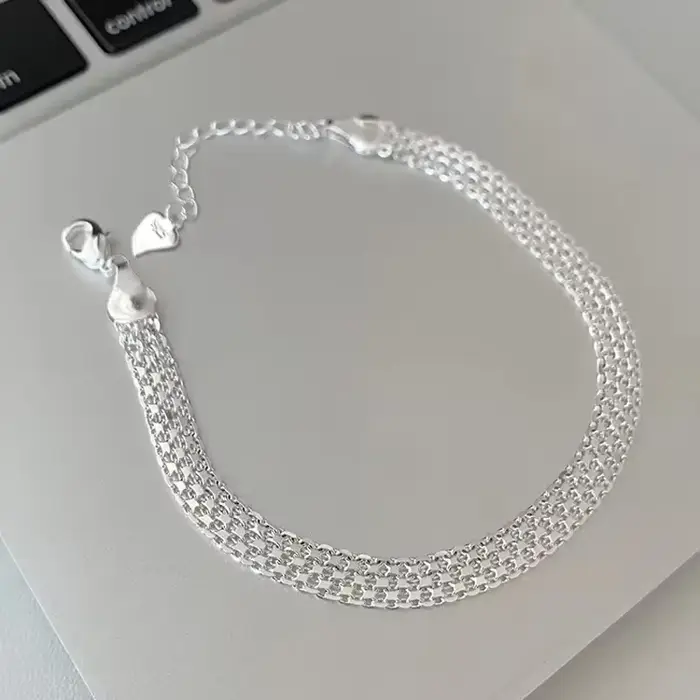 Bracelets en argent sterling 925, chaîne en maille pour femmes et hommes, bijoux de mariage Noble, jolie chaîne à la mode, 20cm, 8 pouces