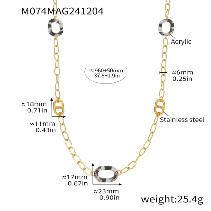 Collier Chic pour femmes, imprimé léopard, pendentif en acier inoxydable acrylique, longue chaîne, p