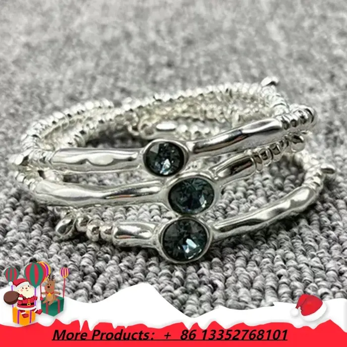 Bracelet tube en argent et cristal à trois couches, sexy et éblouissant, mode européenne et américai