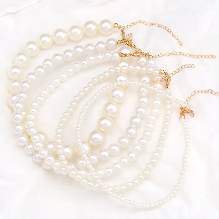 Collier de perles d'imitation réglables