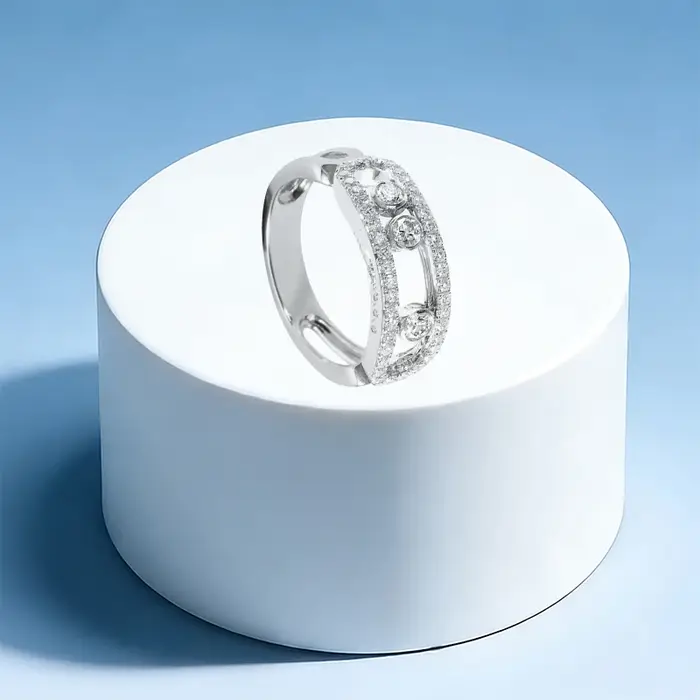Bague élégante en argent 925 - Cadeau de mariage de haute qualité pour femme - Accessoire brillant à