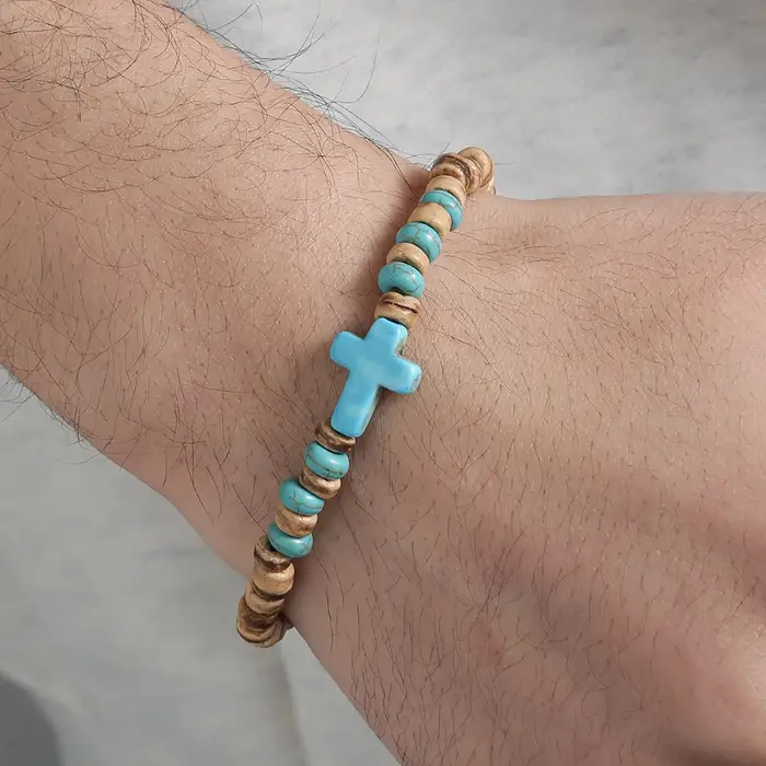 Bracelets de perles croisés rétro pour hommes