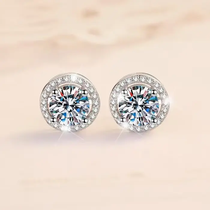 Boucles d'oreilles en diamant Mosonite