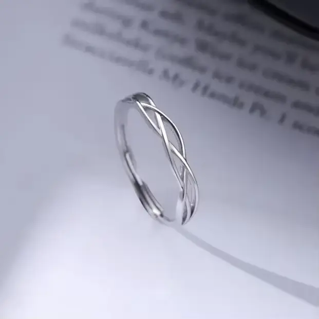 Bagues réglables géométriques en forme de croix couleur argent pour femmes