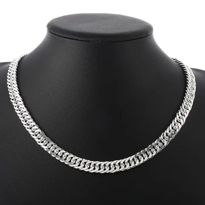 Chaîne fine de 6MM de largeur, colliers en argent Sterling 925 pour femmes et hommes, bijoux à la mo