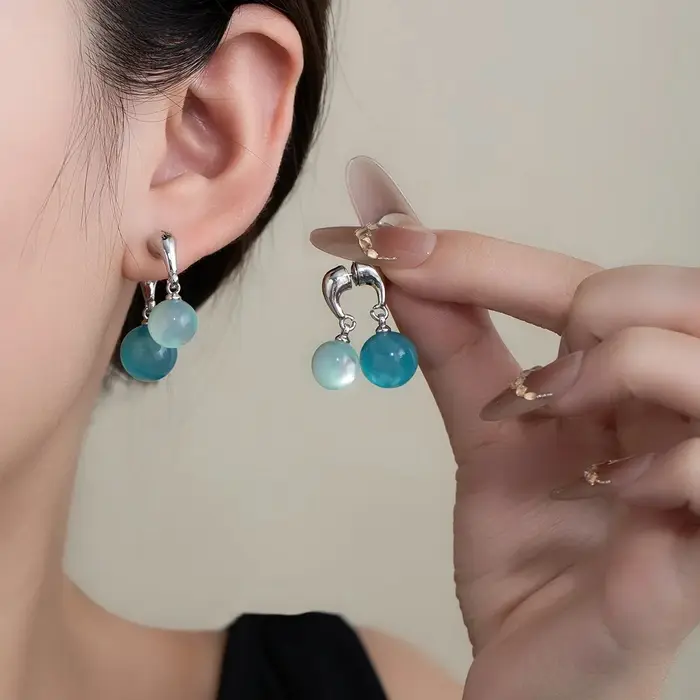 Boucles d'oreilles élégantes d'été, bijoux polyvalents à la mode pour femmes, style conte de fées fr