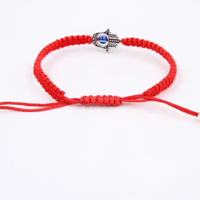 Corde rouge Hamsa main mauvais œil chanceux Kabbale Boho Festival Chic Bracelet oeil bleu perle rond